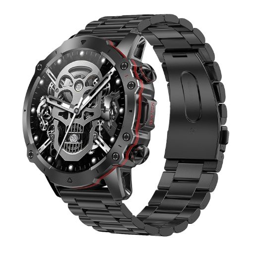 AK56 IP67 BT5.1 Smart Watch 1.43" Voice Call/Health Monitor, Black Strap - 1