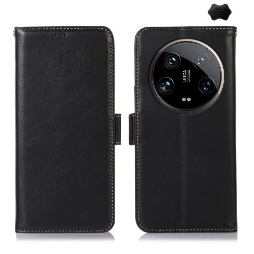 Xiaomi 14 Ultra Magnetic Leather RFID Phone Case - Black - 1