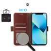 Xiaomi 14 Ultra Brown Leather RFID Phone Case - Magnetic Crazy Horse Texture - 5