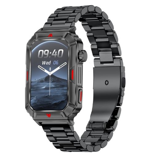 CF26 1.57" BT5.2 Smart Bracelet with Sleep Detection, Steel Strap Black - 1