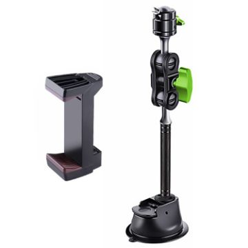 33cm Single Suction Cup Pea Clamp Arm with Elastic Phone Holder - 1