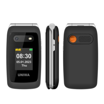 UNIWA V202T 4G Flip Phone, 2.4" Unisoc T107, SOS, FM, Dual SIM, 21 Keys - 1