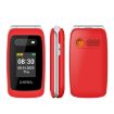 UNIWA V202T 4G Flip Phone, 2.4" Unisoc T107, SOS, FM, Dual SIM, 21 Keys, Red - 1