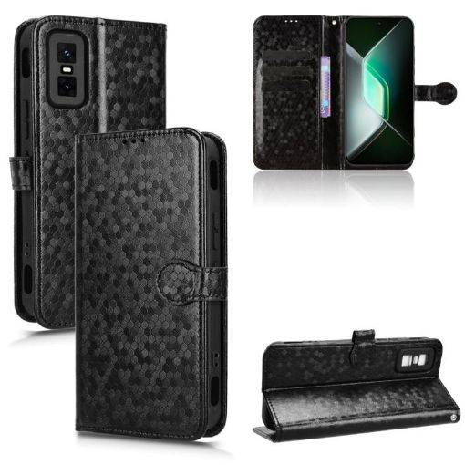 Infinix GT 30 Pro Black Honeycomb Dot Texture Leather Phone Case - 1