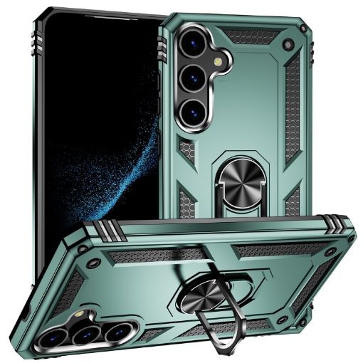 Samsung Galaxy S24+ 5G Shockproof TPU PC Case - Dark Green - 1