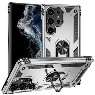 Samsung Galaxy S24 Ultra 5G Shockproof Silver TPU + PC Phone Case - 1