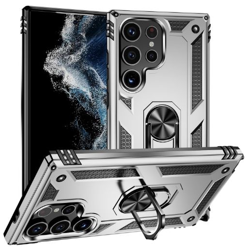 Samsung Galaxy S24 Ultra 5G Shockproof Silver TPU + PC Phone Case - 1