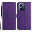 OPPO A5x 4G/5G Global Rhombic Grid Leather Phone Case - Purple - 1