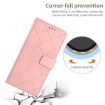 OPPO A5x 4G/5G Global Pink Leather Phone Case Rhombic Grid Texture - 6