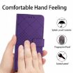 OPPO A5 5G Leather Phone Case - Rhombic Grid Texture, Purple - 5