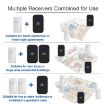 Wireless Doorbell & Elderly Pager with Temp Display, US Plug - White - 9