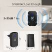 Wireless Doorbell & Elderly Pager with Temp Display, EU Plug - Black - 8