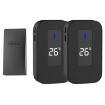 Wireless Doorbell & Elderly Pager with Temp Display, US Plug (Black) - 1