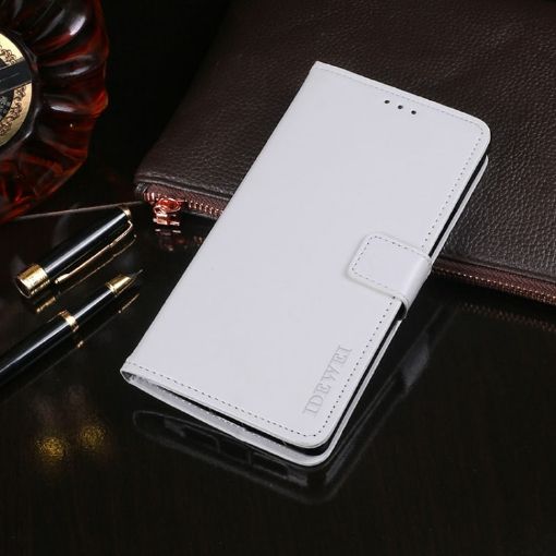 Ulefone Note 8P Leather Case: Flip, Holder, Card Slots, Wallet - White - 1