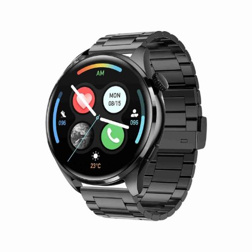 TM05 Pro Smart Bracelet: 1.46" Steel Band, IP67, Bluetooth Call, Black - 1