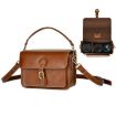 Cwatcun D80 Retro Brown Faux Leather Camera Shoulder Bag 25.5x18.5x12.5cm - 1