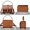Cwatcun D80 Retro Brown Faux Leather Camera Shoulder Bag 25.5x18.5x12.5cm - 6
