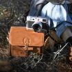 Cwatcun D80 Retro Brown Faux Leather Camera Shoulder Bag 25.5x18.5x12.5cm - 8