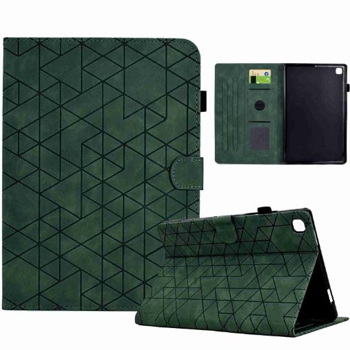 Samsung Galaxy Tab A7 10.4 2020 T500 Green Rhombus TPU Leather Case - 1