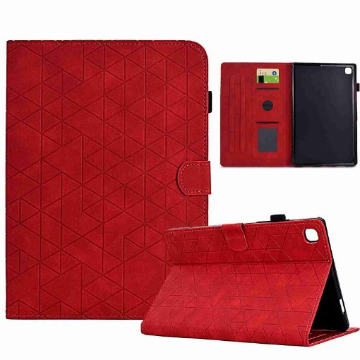 Samsung Galaxy Tab A7 10.4 2020 T500 Red Rhombus TPU Leather Case - 1