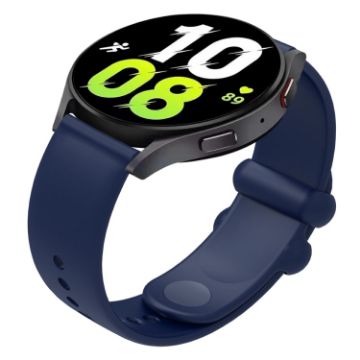Universal 18mm Dark Blue Silicone Watch Band with Reverse Buckle - 1