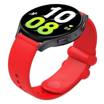 22mm Red Silicone Watch Band - Universal Solid Color Reverse Buckle - 1