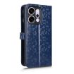 OPPO Reno14 Global Blue Honeycomb Dot Texture Leather Phone Case - 3