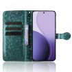 OPPO Reno14 Global Green Honeycomb Dot Texture Leather Phone Case - 4