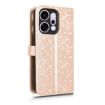 OPPO Reno14 Pro Global Leather Phone Case - Gold Honeycomb Dot Texture - 3