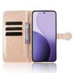 OPPO Reno14 Pro Global Leather Phone Case - Gold Honeycomb Dot Texture - 4