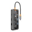 SW8V 8-in-1 Type-C Hub: USB, HDMI, RJ45, SD/TF Docking Station (Grey) - 1
