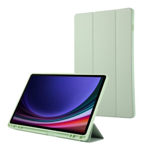 Samsung Galaxy Tab S9+/S10+ Green TPU Leather Case with Pen Slot - 1