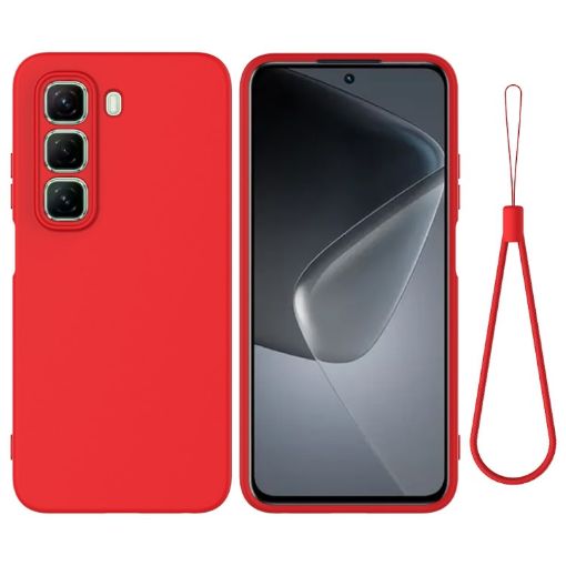 Infinix Hot 50 Pro+ 4G Red Liquid Silicone Dropproof Phone Case - 1