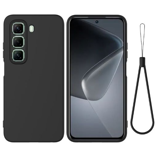 Infinix Hot 50 Pro+ 4G Black Liquid Silicone Dropproof Phone Case - 1