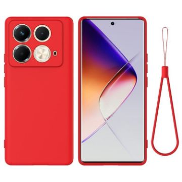 Infinix Note 40S Red Liquid Silicone Dropproof Full Coverage Case - 1