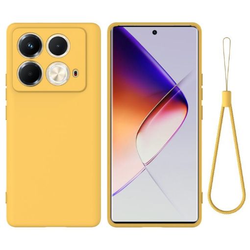 Infinix Note 40S Yellow Liquid Silicone Dropproof Full Coverage Case - 1