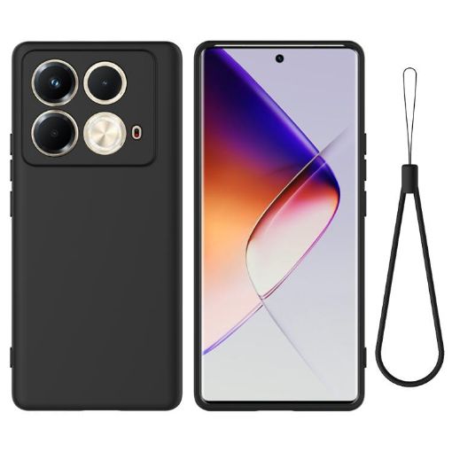 Infinix Note 40S Black Liquid Silicone Dropproof Full Coverage Case - 1