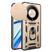 For Honor X9b Gold Phone Case with Sliding Camera Cover TPU+PC Design - 1