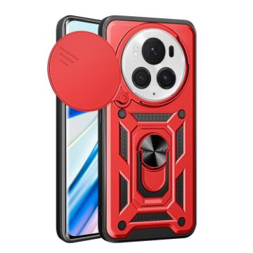 For Honor Magic6 Pro Red TPU+PC Phone Case with Sliding Camera Cover - 1