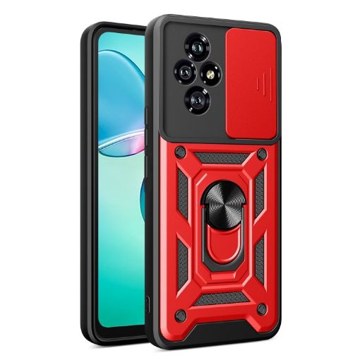 For Honor 200 Red Sliding Camera Cover TPU+PC Phone Case - 1