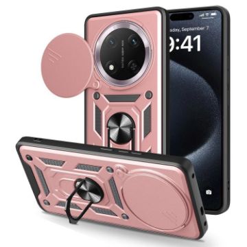 For Honor X60 Pro/X9c Rose Gold Sliding Camera Cover TPU+PC Case - 1
