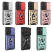 For Honor X8c 4G Gold Phone Case with Sliding Camera Cover TPU+PC Design - 2