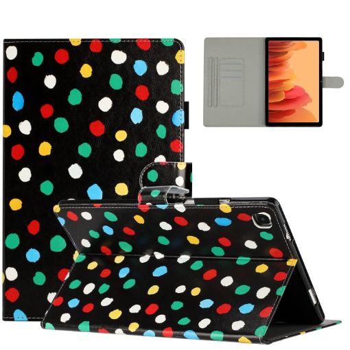 Samsung Galaxy Tab A7 10.4 2020 T500 Leather Case - Black Colorful - 1