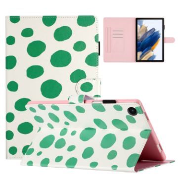 Samsung Galaxy Tab A8 10.5 2021 X200 Leather Case White Green Dot - 1