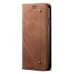 Motorola Moto G34 Brown Denim Texture Flip Leather Phone Case - 3