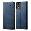 Moto E14 Denim Texture Flip Leather Case - Blue - 1