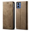 Moto G34/G45 5G Khaki Denim Texture Flip Leather Case - 1