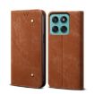 Motorola Edge 60 Fusion Brown Denim Texture Flip Leather Case - 1