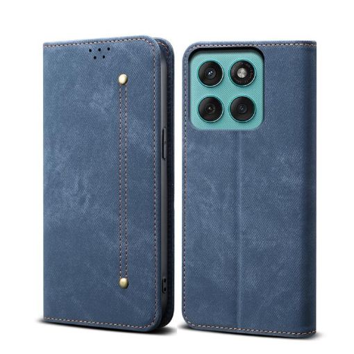 Motorola Edge 60 Fusion Denim Texture Flip Leather Case - Blue - 1