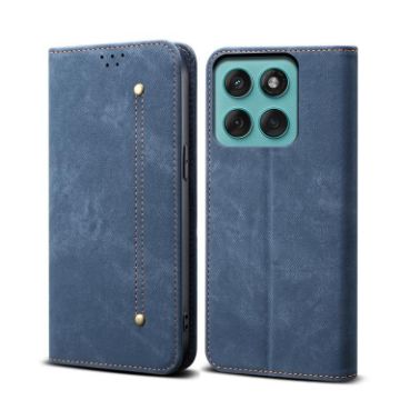 Motorola Edge 60 Pro Denim Texture Flip Leather Case - Blue - 1